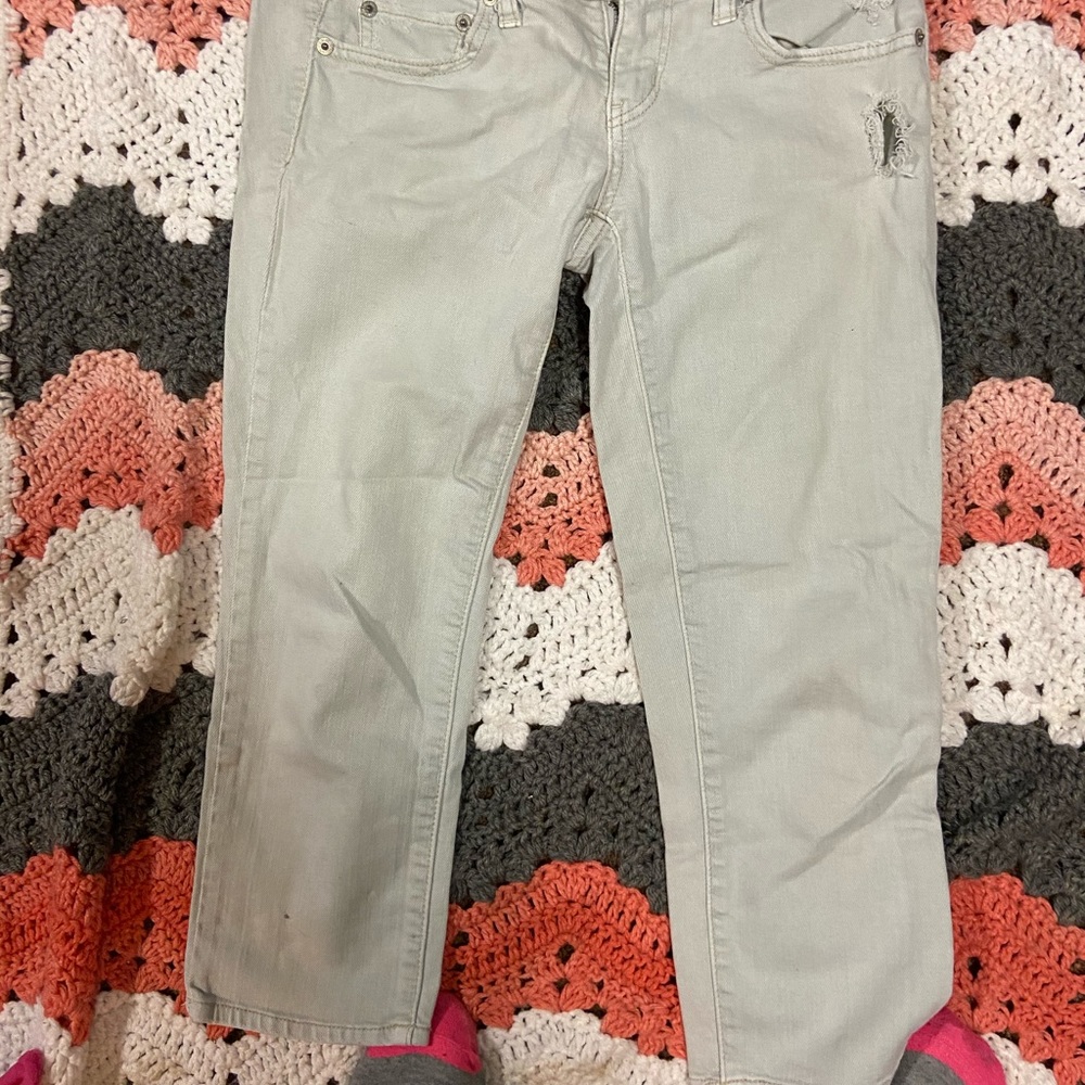 Light gray cropped  American Eagle jeans